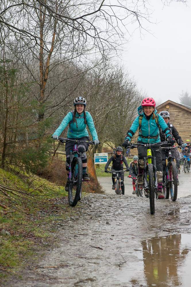 Female Mountain Bikers, Llandegla Forest