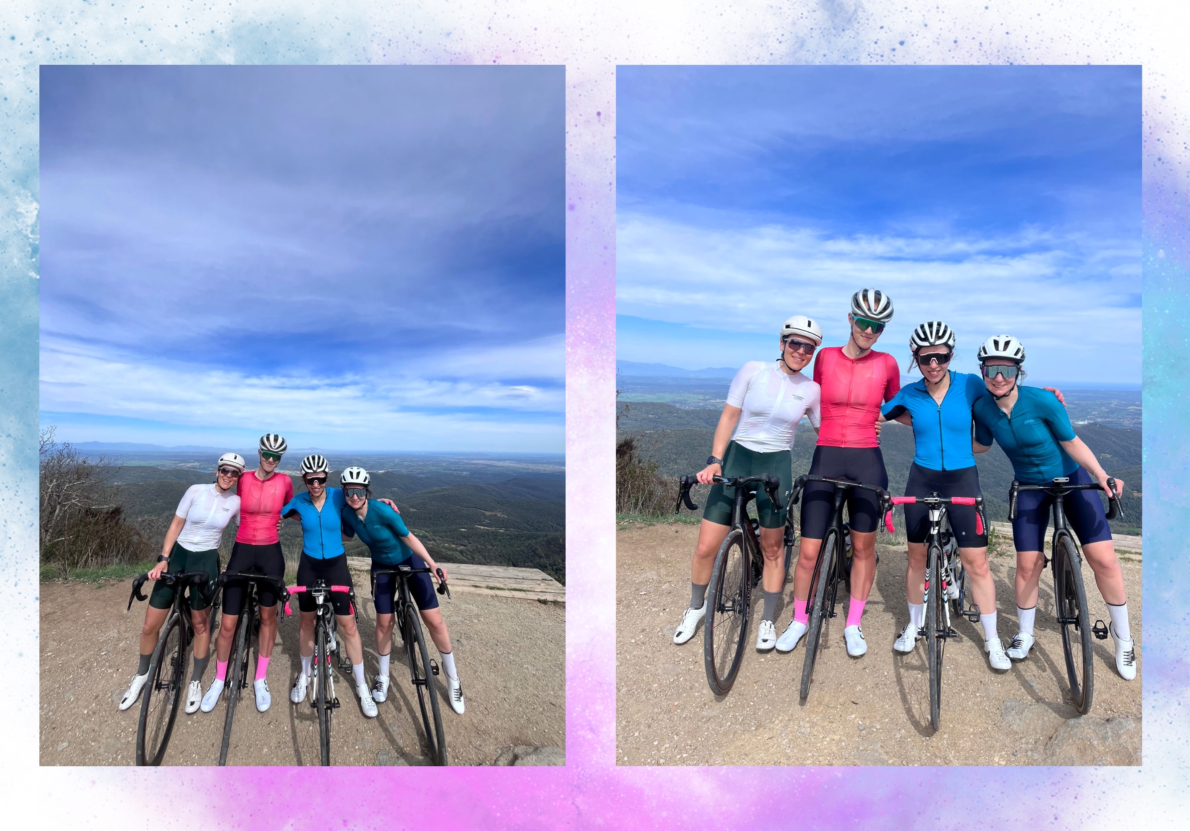 Cyclists on top of Rocacorba